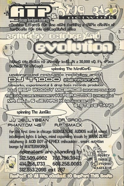 ATP (Chicago Hardcore Authority) & Drug Bass Network Oct 2, 1993 Chicago area (outside Chicago)