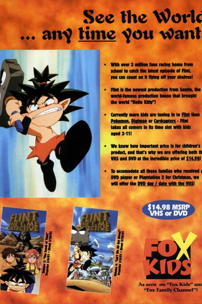 Flint The Time Detective Anime VHS/DVD Promo Sheet 2 Mar 26, 2001