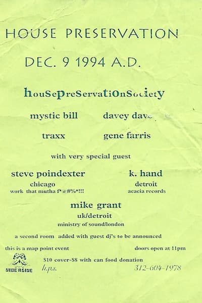 House Preservation Society (h.p.s.) / Vibe Alive Dec 9, 1994 Chicago