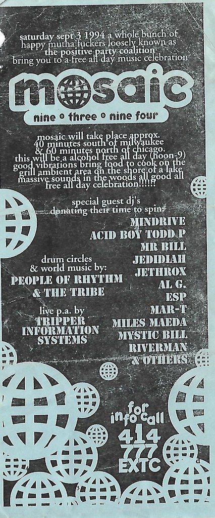 Acid Boy Todd P Sep 3, 1994 Approximately 40 minutes south of Milwaukee / 60 minutes north of Chicago