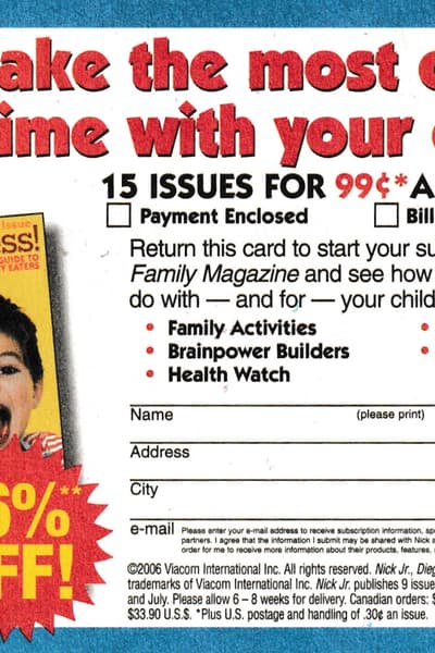 Nick Jr. Magazine flyer with Diego - 2006