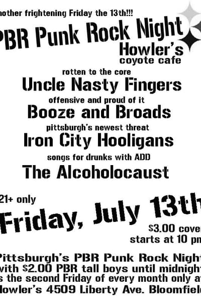PBR Punk Rock Night Pittsburgh