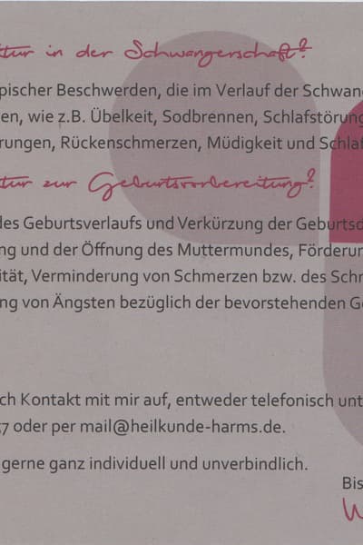 Heilkunde Harms Werbeflyer