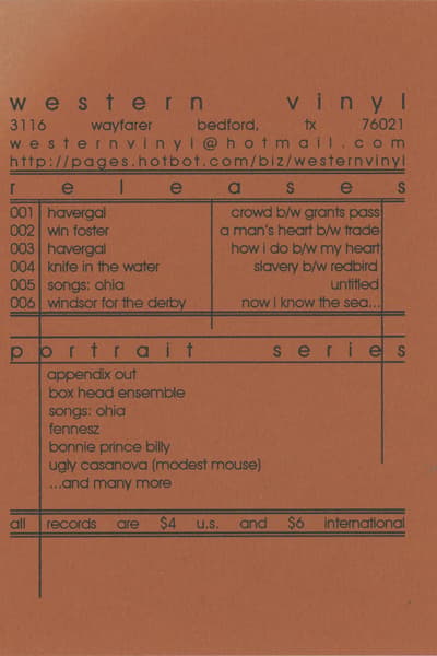 Western Vinyl Label Flyer Bedford