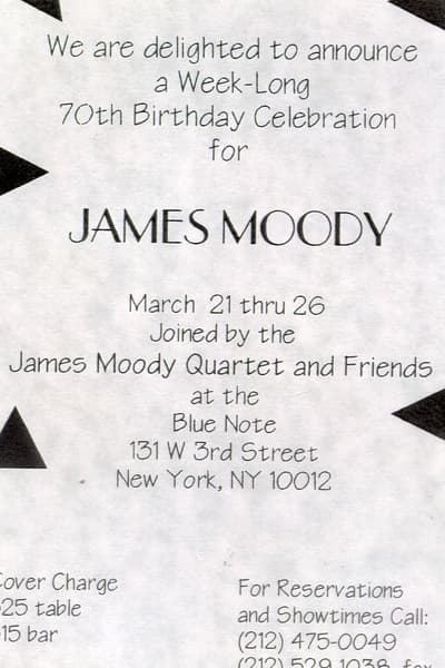James Moody, James Moody Quartet, James Moody Quartet and Friends
