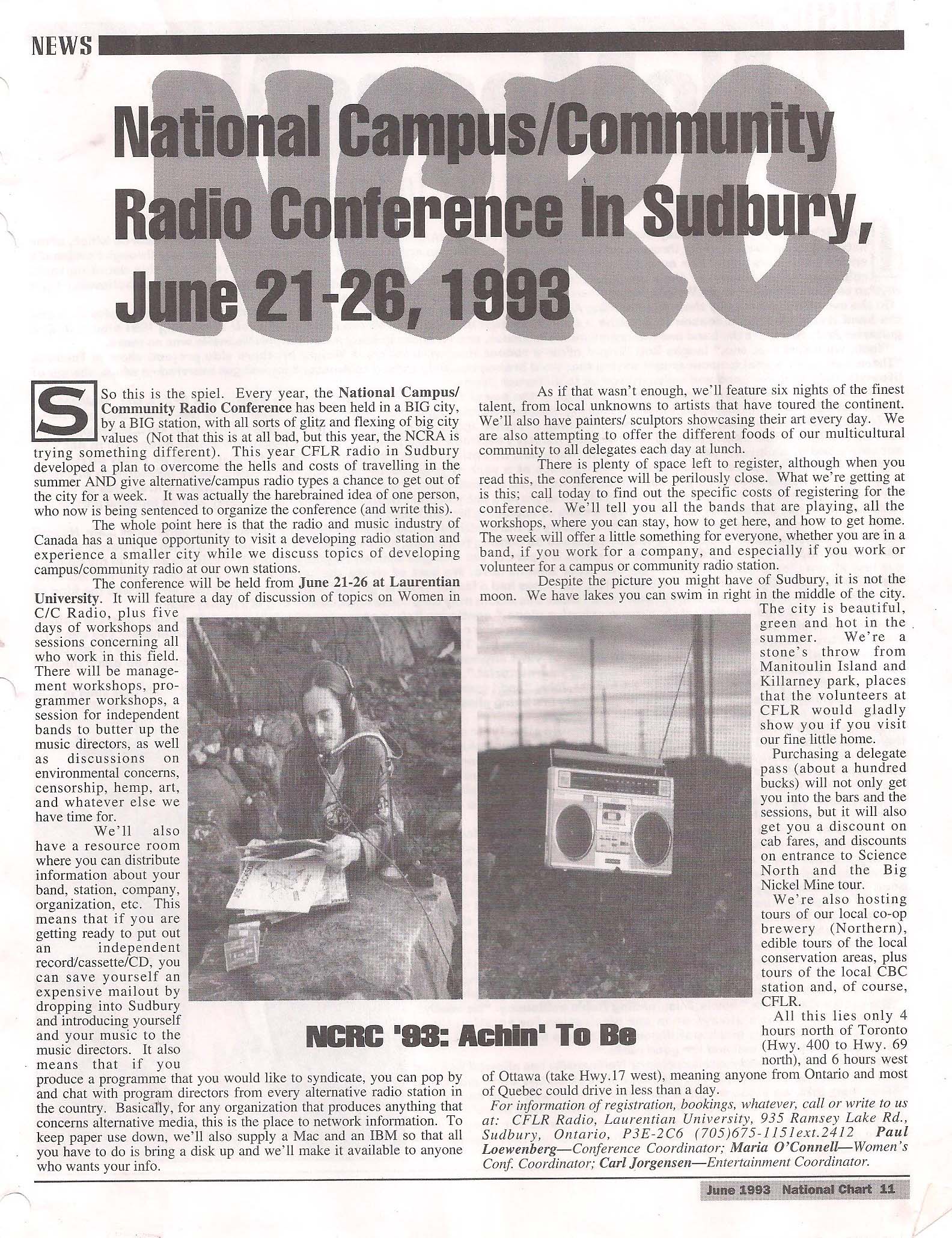 NCRC '93 Jun 21, 1993 Sudbury