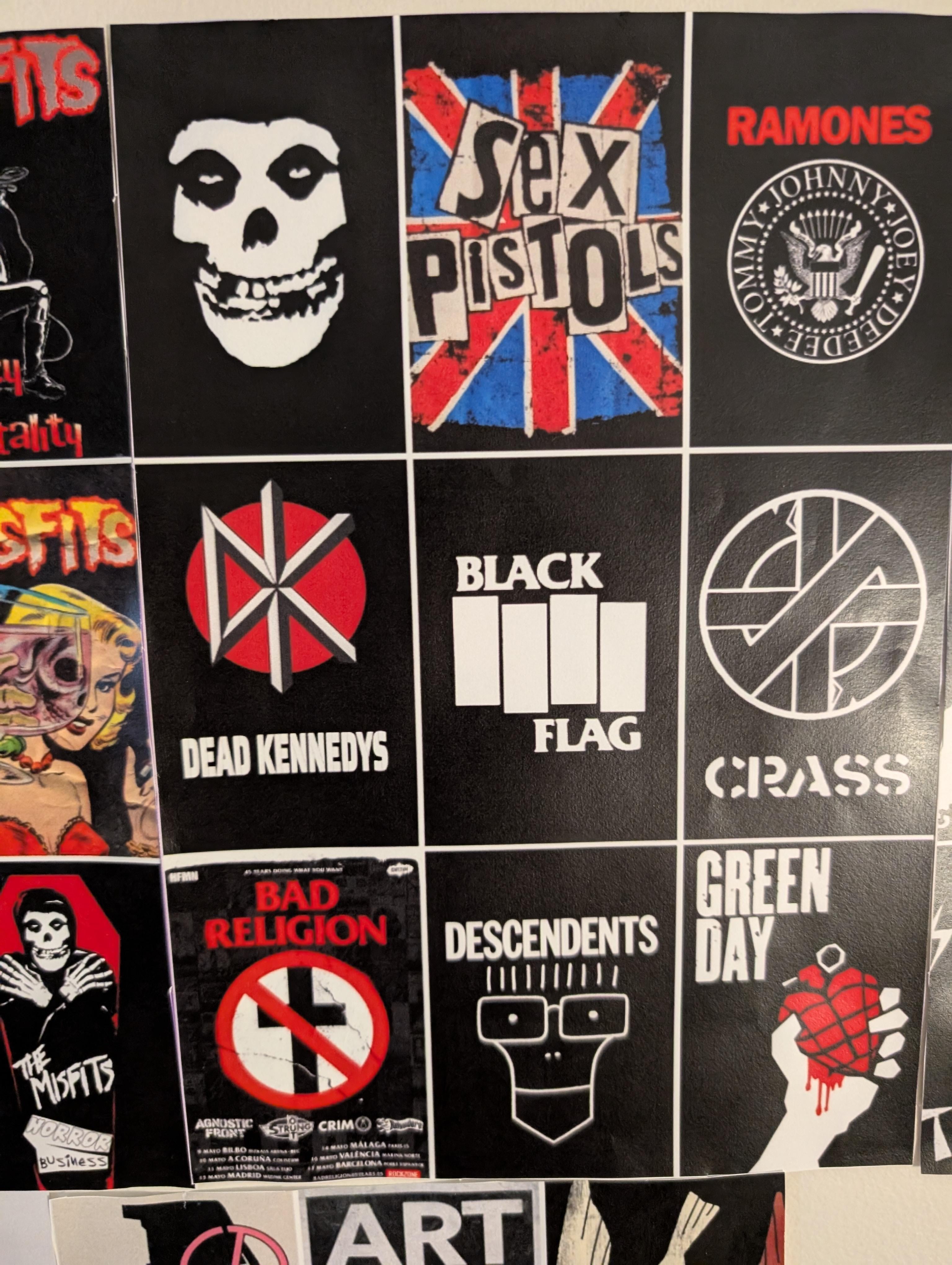 Ramones Bilbo, Acoruña, Lisboa, Malaga, Valencia, Barcelona, Madrid (multiple Spanish cities visible)