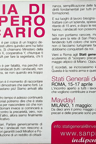 Verso lo sciopero precario, 2011 Apr 15, 2011 Roma / Milano