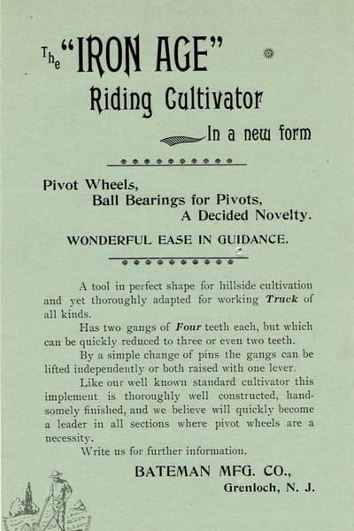 1895, Iron Age Riding Cultivator Flyer Grenloch