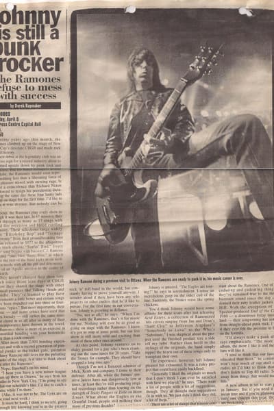 Ramones Apr 9, 1996 Ottawa