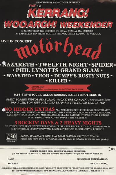 Motörhead, Nazareth (Great Yarmouth)