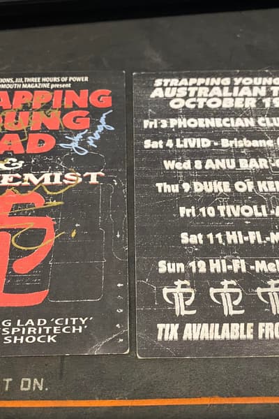 Alchemist Oct 3, 1997 Multiple cities: Sydney, Brisbane, Canberra, Wagga, Adelaide, Melbourne