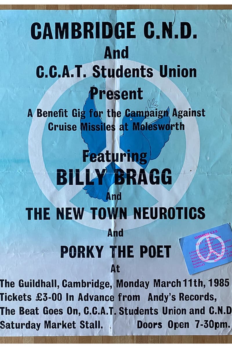 Billy Bragg, The New Town Neurotics, Porky The Poet - at The Guildhall - Cambridge - Mar 11, 1985