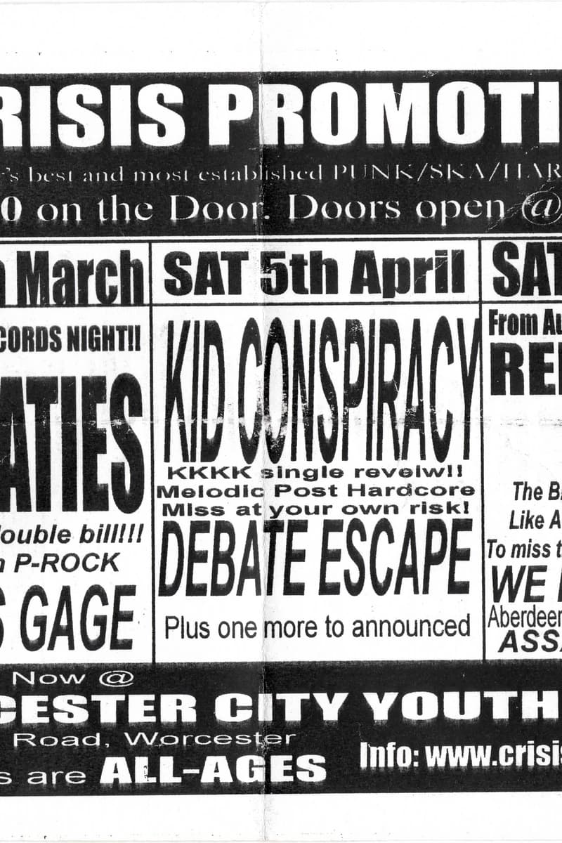 Kid Conspiracy, Assassinate April, Red Lights, Not Katies, Debate Escape - at Worcester City Youth Center - Worcester