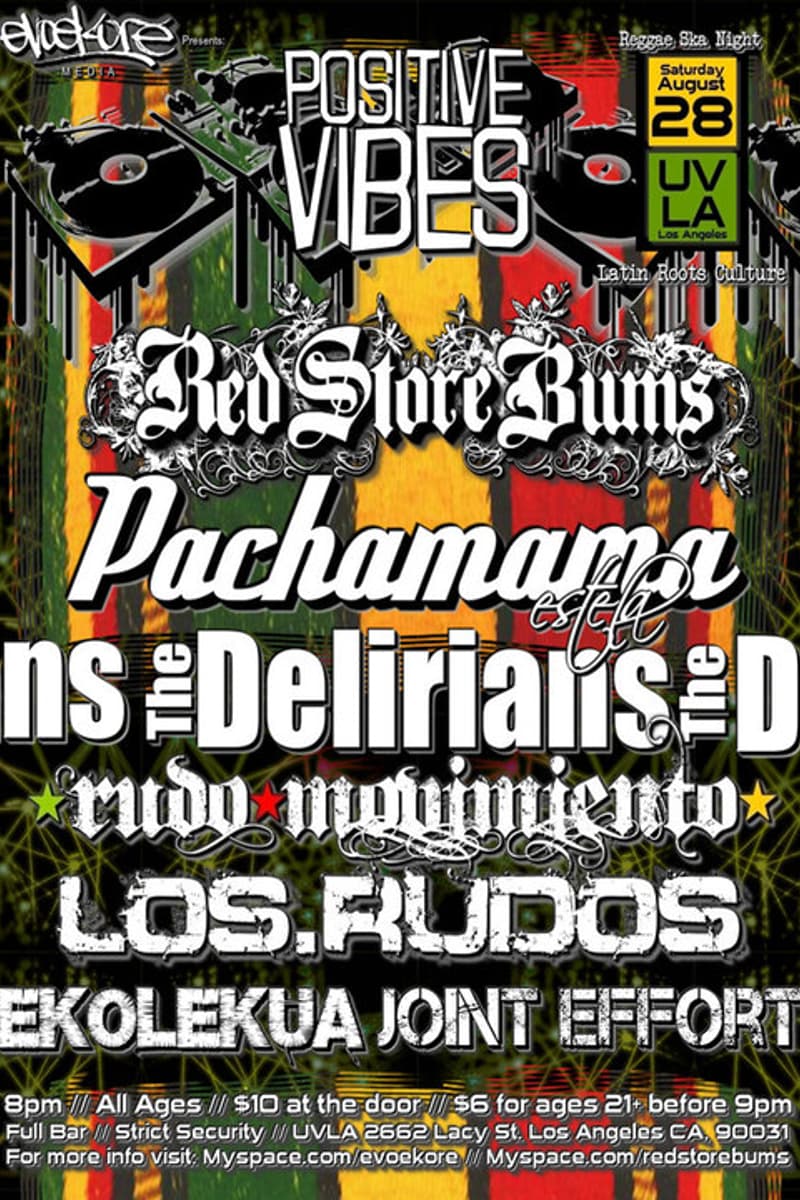 Rudo Movimiento, Los Rudos, Red Store Bums, Ekolekua Joint Effort, Pachamama Esta - at UVLA (Latin Roots Culture) - Los Angeles, CA - Aug 28, 2010