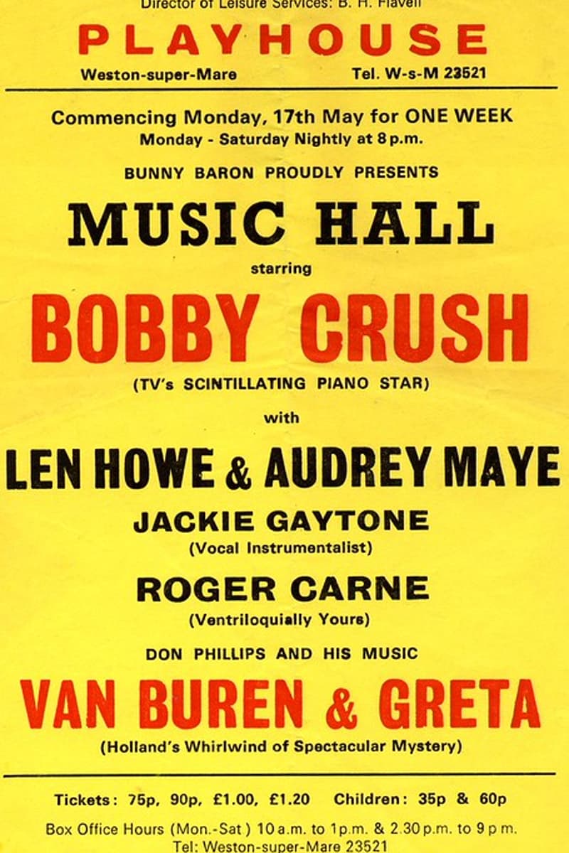 Don Phillips and His Music, Van Buren & Greta, Jackie Gaytone, Len Howe & Audrey Maye, Bobby Crush - at Playhouse - Weston-super-Mare