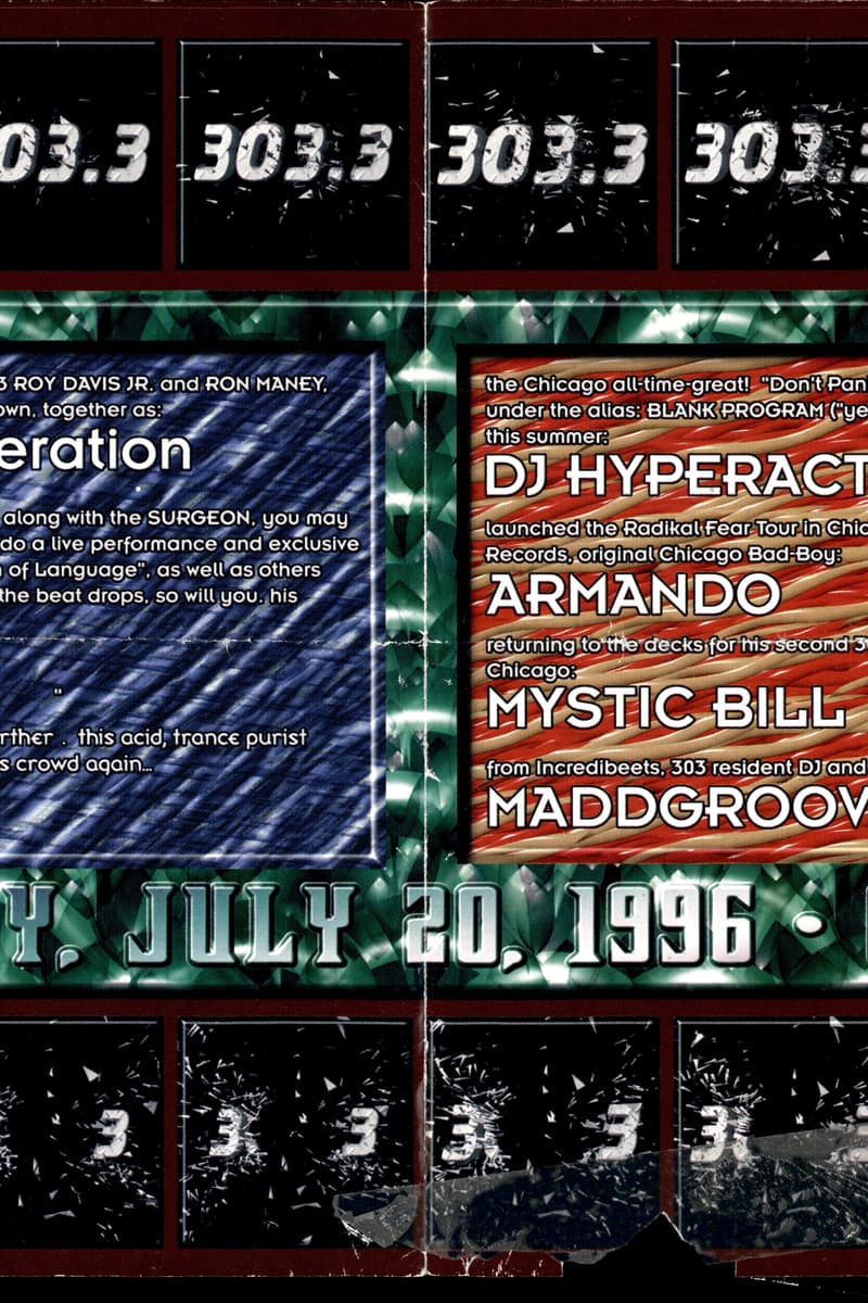 Roy Davis Jr., DJ Hyperactive, Regis, Phuture - The Next Generation, Huggie - at 303.3 - Chicago, IL - Jul 20, 1996