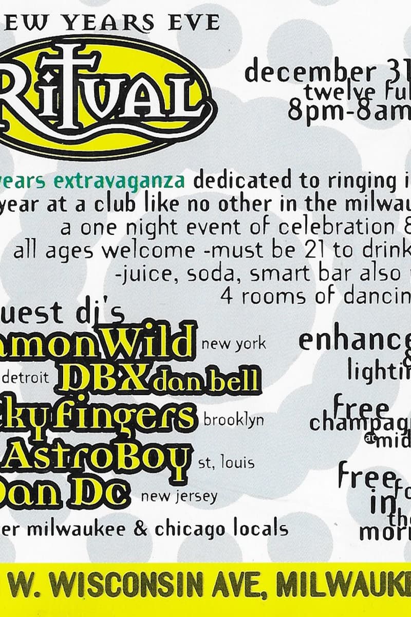 Dan DC, AstroBoy, Damon Wild, DBX (Dan Bell), Nicky Fingers - at Ritual - Milwaukee, WI - Dec 31, 1994