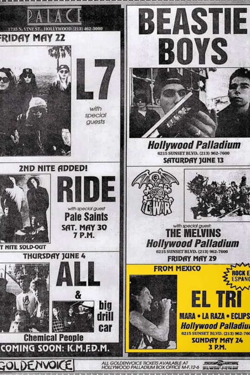El Tri, Beastie Boys, Pale Saints, KMFDM, The Melvins - at Palace / Hollywood Palladium - Hollywood, CA