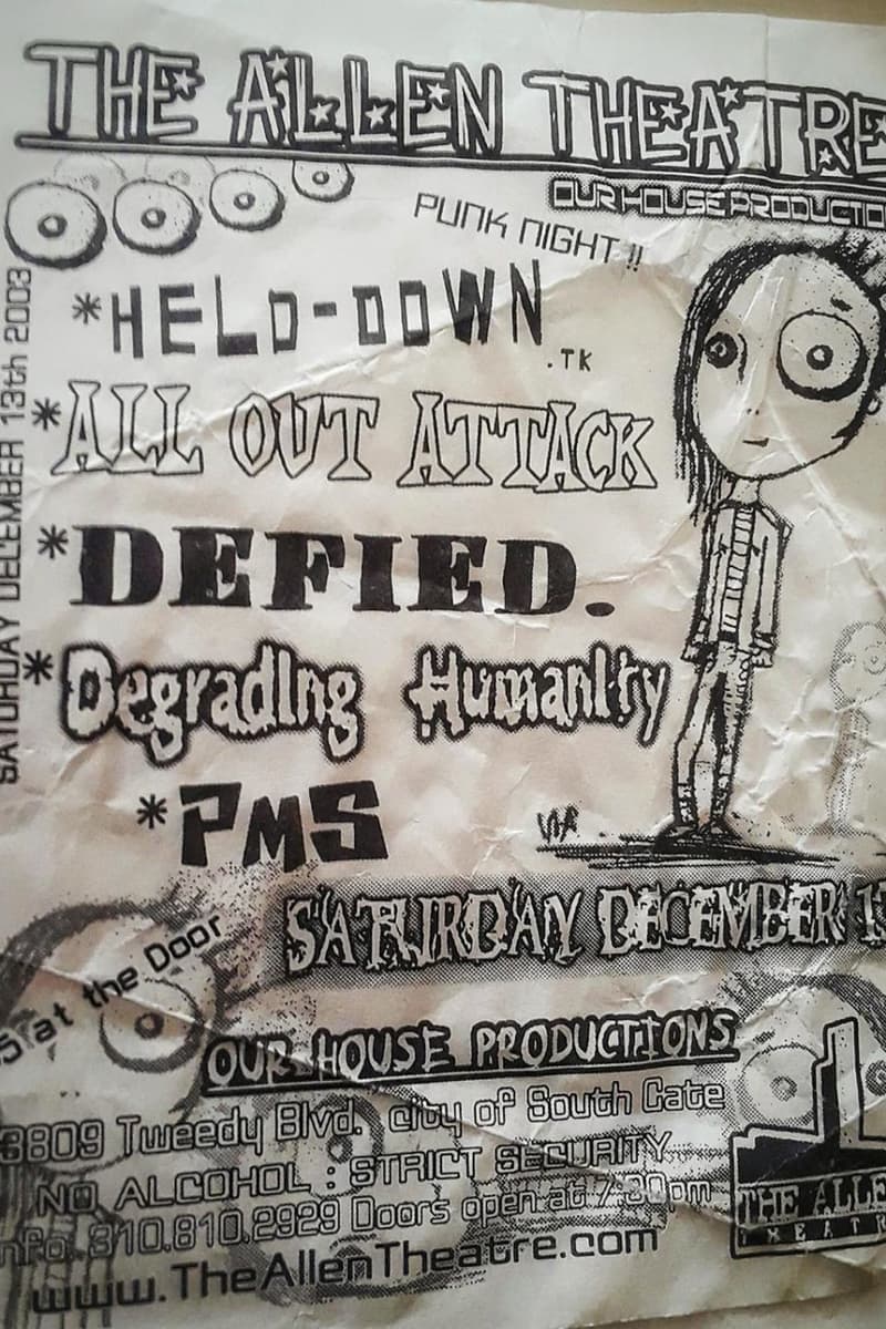 Degrading Humanity, All Out Attack, PMS, Held-Down, Defied - at The Allen Theatre - South Gate, CA - Dec 13, 2003