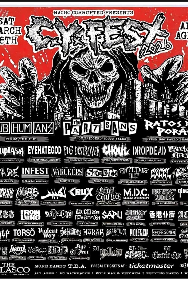 Pig Destroyer, Final Conflict, Death Side, Big Ass Truck, Sordo - Los Angeles, CA - Mar 28, 2026