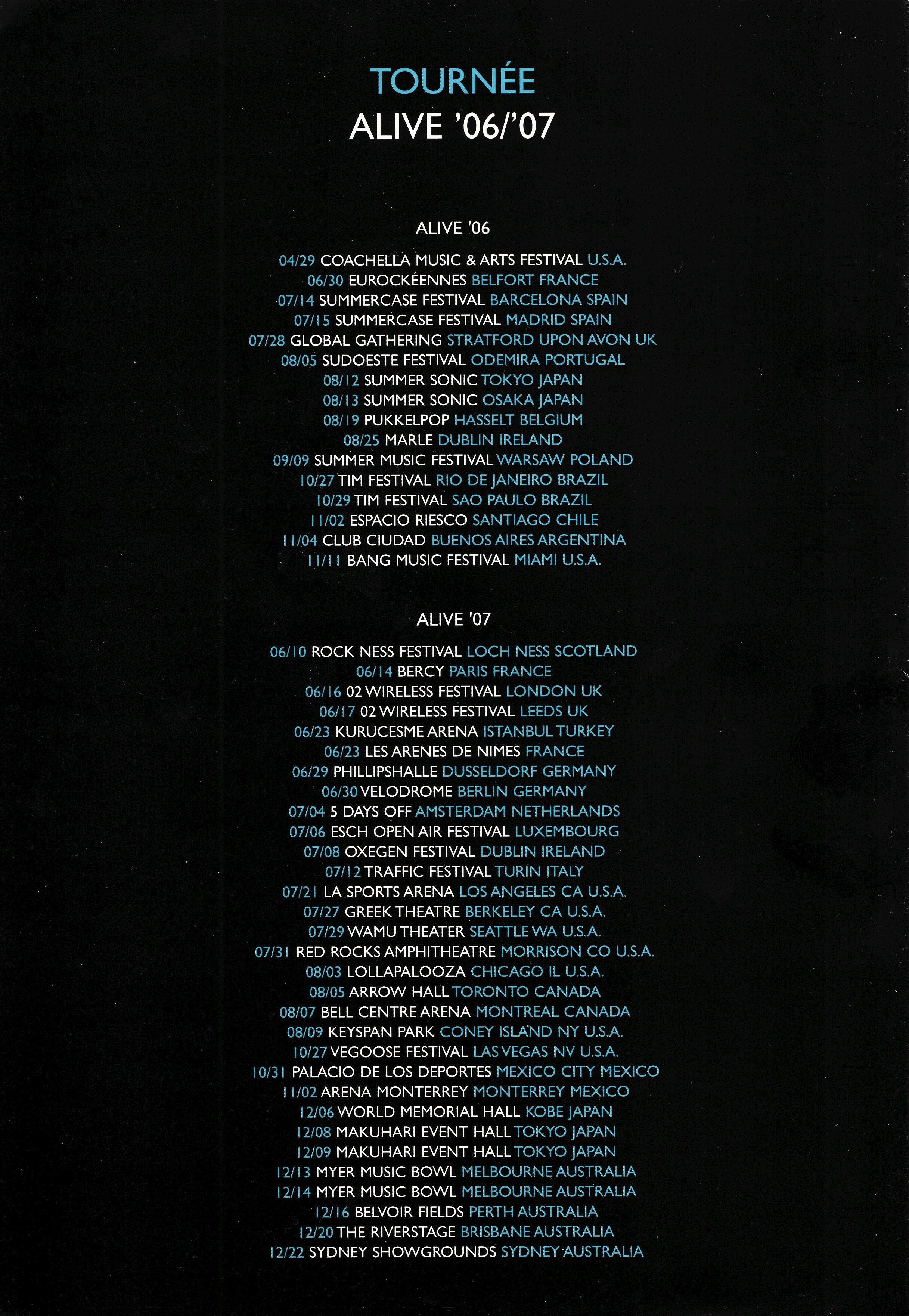Daft Punk - at Multiple venues (tour itinerary) - Multiple cities worldwide