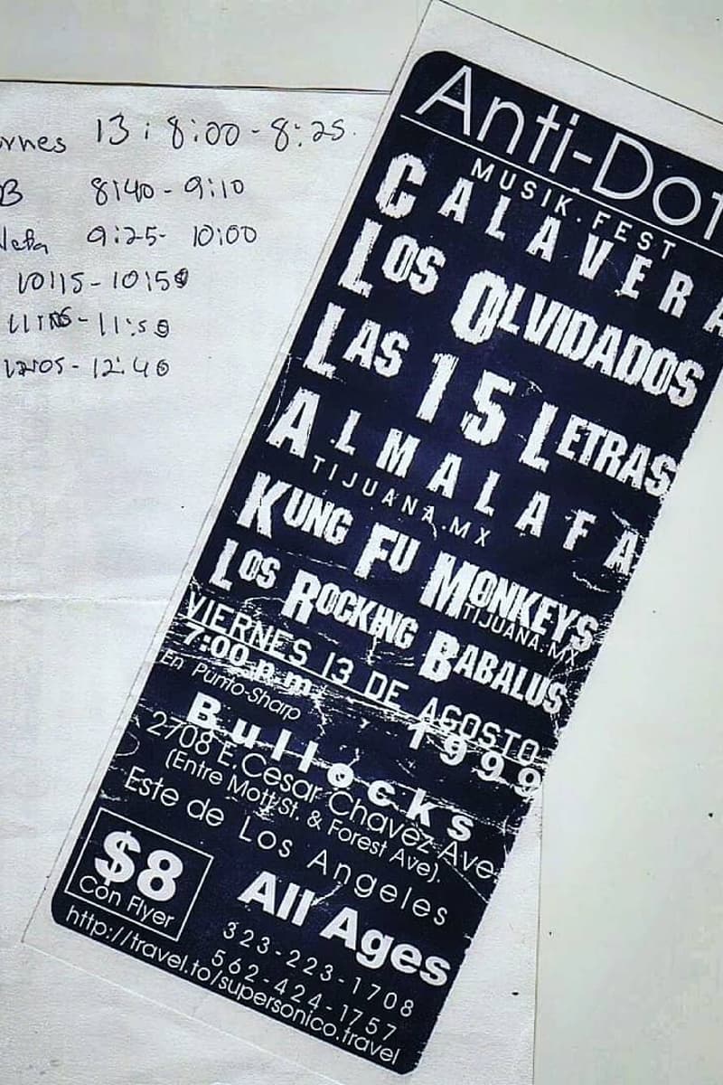 Kung Fu Monkeys, Los Rocking Babalus, Calavera, Las 15 Letras, Almalafa - at Bullocks - Los Angeles, CA - Aug 13, 1999