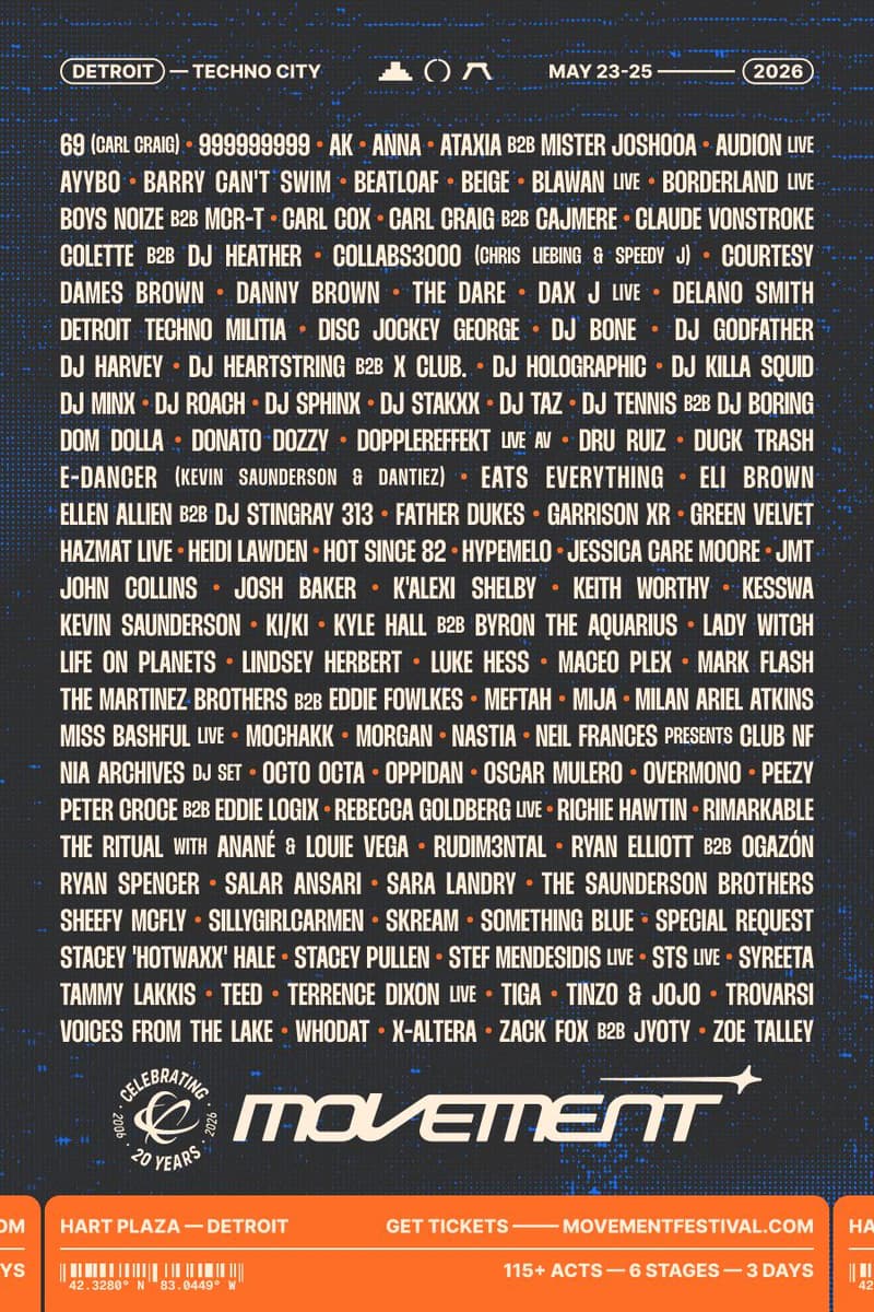 Ryan Spencer, Josh Baker, Rudim3ntal, Ellen Allien B2B DJ Stingray 313, DRU RUIZ - Detroit, MI - May 23, 2026