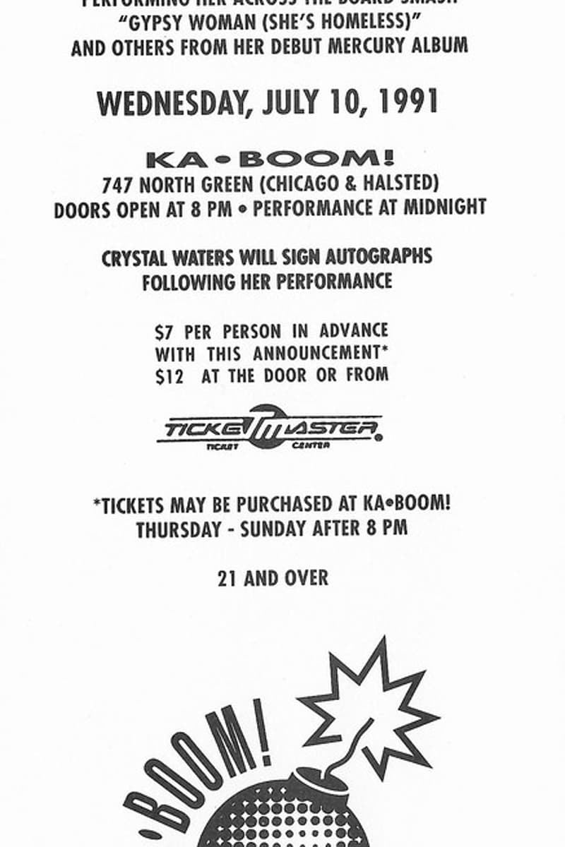 Crystal Waters - at Ka-Boom! - Chicago, IL - Jul 10, 1991