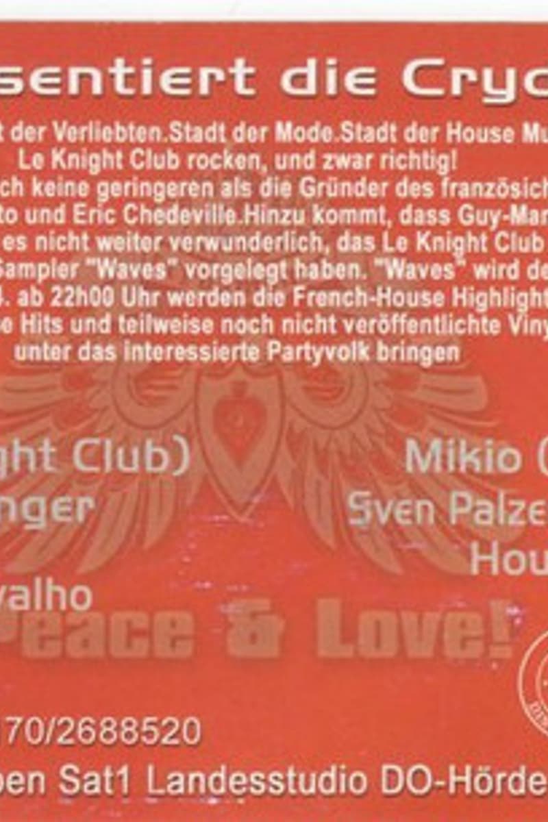 Guy-Manuel de Homem Christo, Housegangsters DJ Team, Rico Chedeville (Le Knight Club), Sven Palzer (Poison Rec./Superfly), Eric Chedeville - at SYNCHRON Club - Dortmund (DO) - Mar 13, 2004