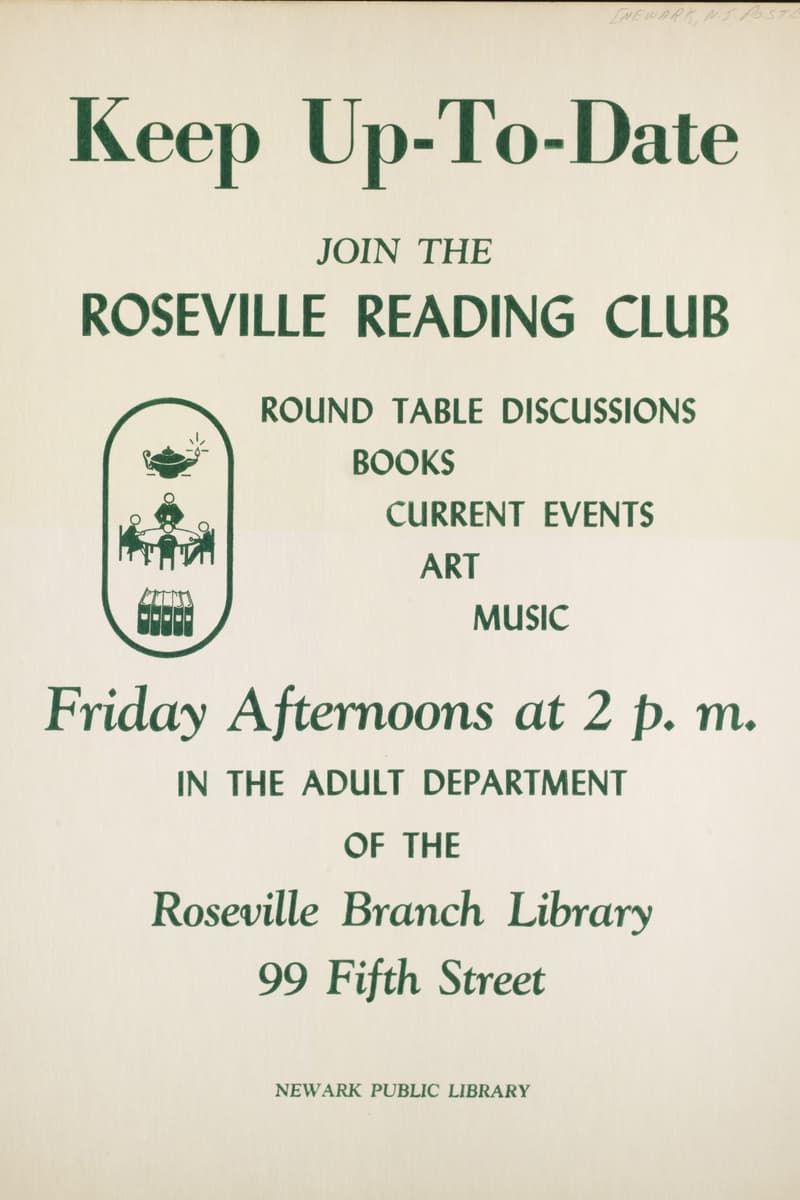 at Roseville Branch Library, Adult Department - Newark, NJ