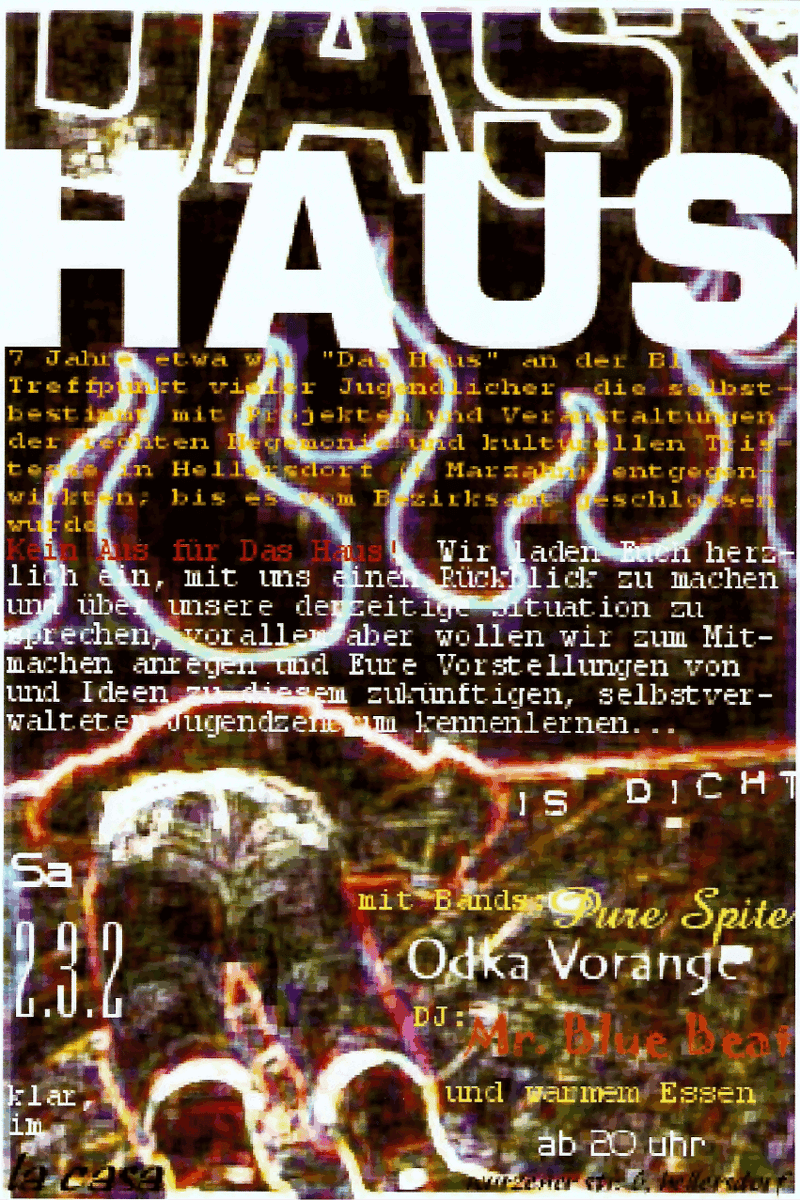 Das Haus is dicht, DJ: Mr. Blue Beat, klar, im La Casa, mit Bands Pure Spite, Odka Vorange, Mr. Blue Beat - at La Casa - Berlin - Mar 2, 2002