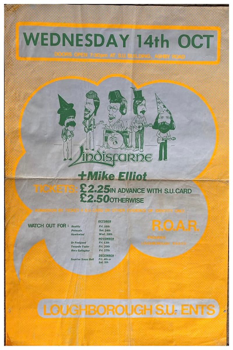 Really, Rory Gallagher, Dr Feelgood, Hawkwind, Mike Elliot - at S.U. Building - Loughborough - Oct 14, 1981