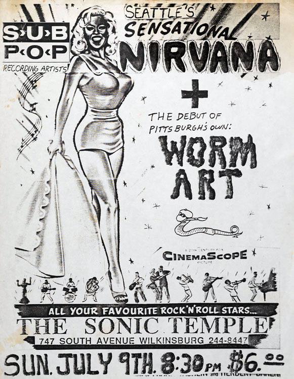 Nirvana, Worm Art - at The Sonic Temple - Wilkinsburg, PA - Jul 9, 1989