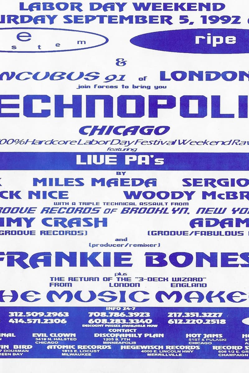 The Music Maker, Miles Maeda, Jimmy Crash, Adam X, Sergio Cruz - Chicago, IL - Sep 5, 1992