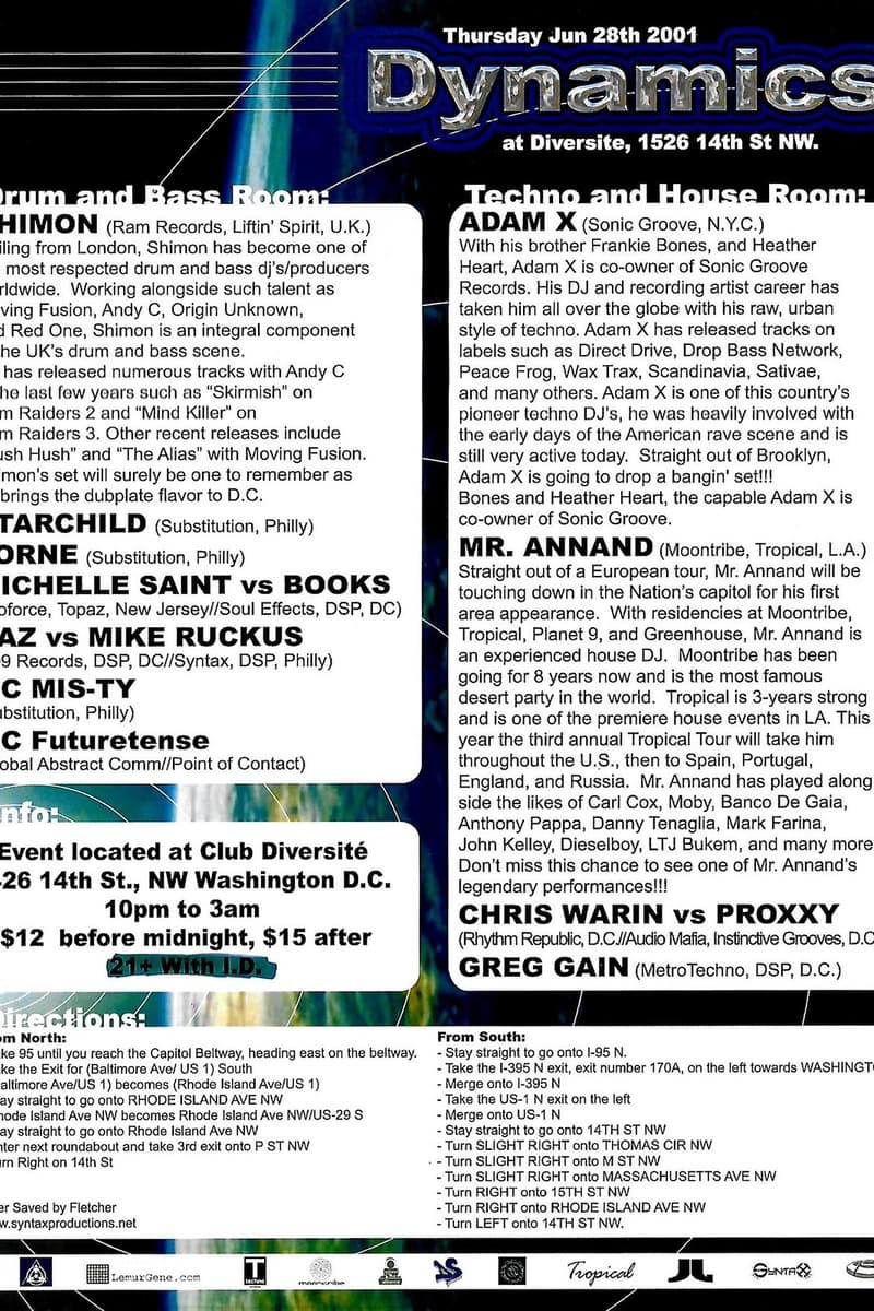 Starchild, Shimon, MC Futuretense, Adam X, Chris Warin vs Proxxy - at Club Diversité - Washington D.C., DC - Jun 28, 2001