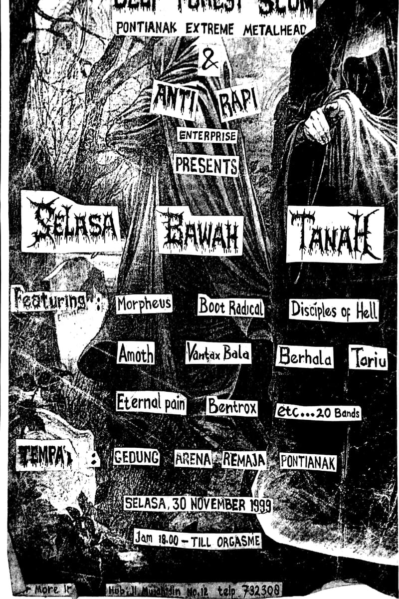 Vantax Bala, Boot Radical, Toriu, Amoth, Disciples of Hell - at Gedung Arena Remaja - Pontianak - Nov 30, 1999
