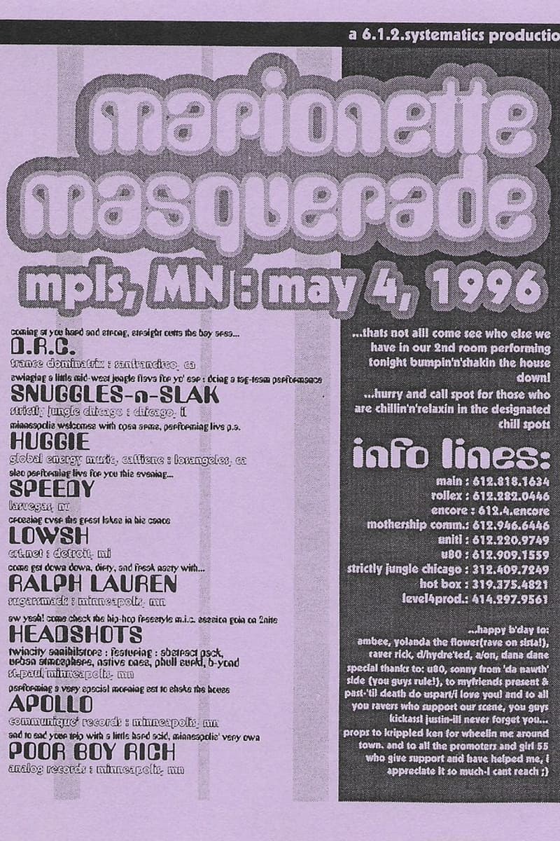 D.R.C., Snuggles-n-Slak, Apollo, Speedy, Headshots - Minneapolis, MN - May 4, 1996