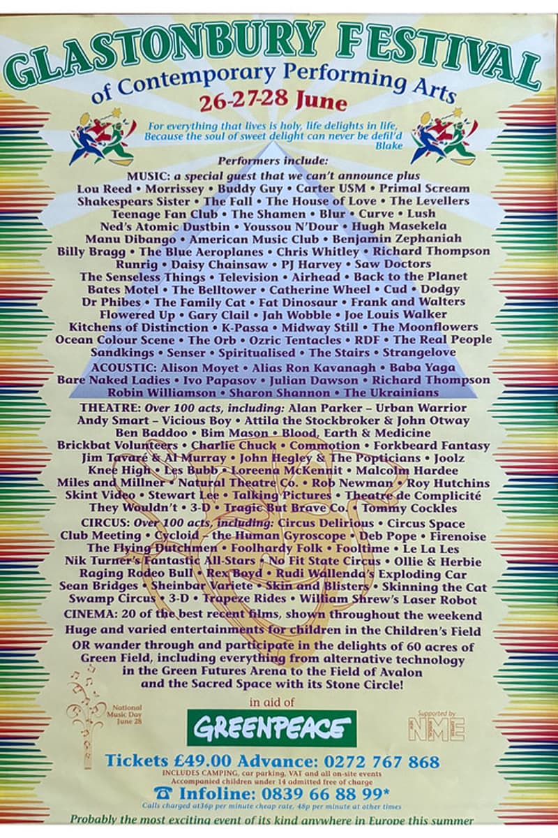 Miles and Milner, Catherine Wheel, Ned's Atomic Dustbin, Julian Dawson, Rob Newman - at Glastonbury Festival - Glastonbury - Jun 26, 1992