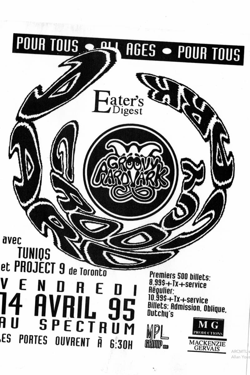 A Groovy Aardvark, Tuniqs, Project 9, Eater's Digest - at Le Spectrum - Montreal, QC - Apr 14, 1995
