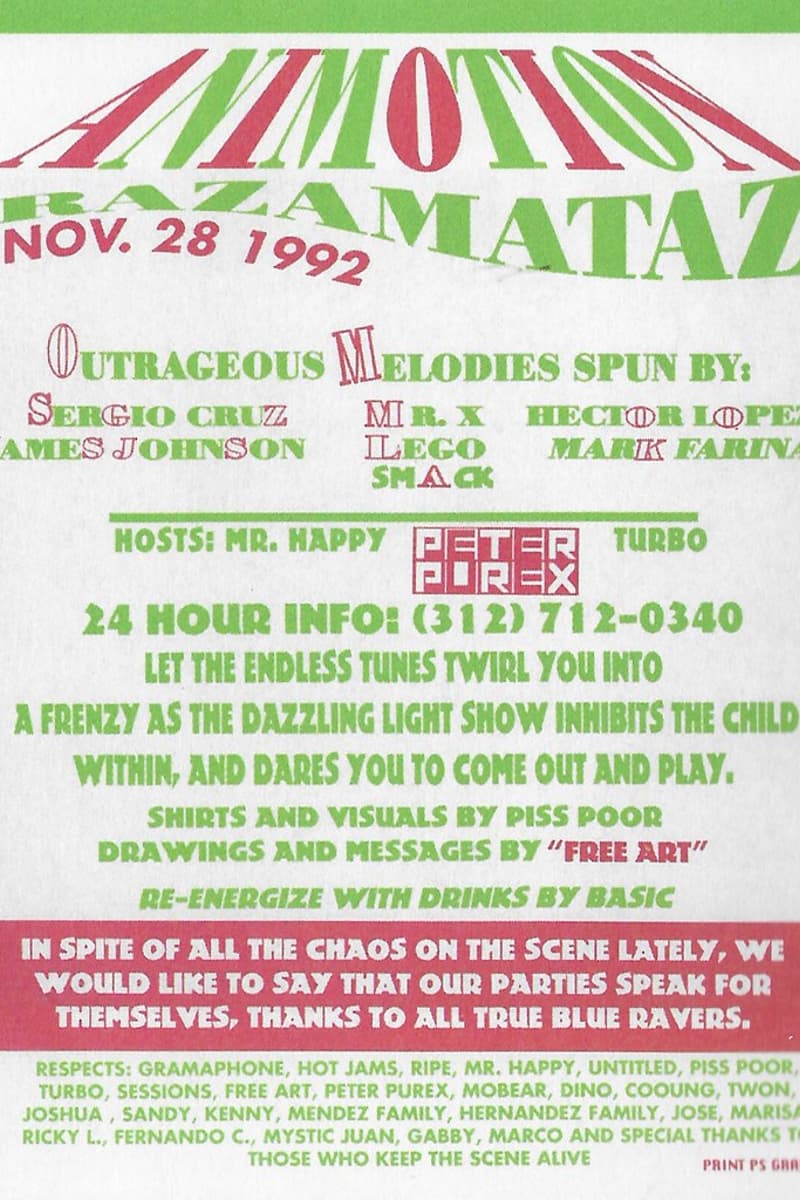 Mr. X, Mark Farina, Lego, Sergio Cruz, Hector Lopez - at Razamataz - Chicago, IL - Nov 28, 1992
