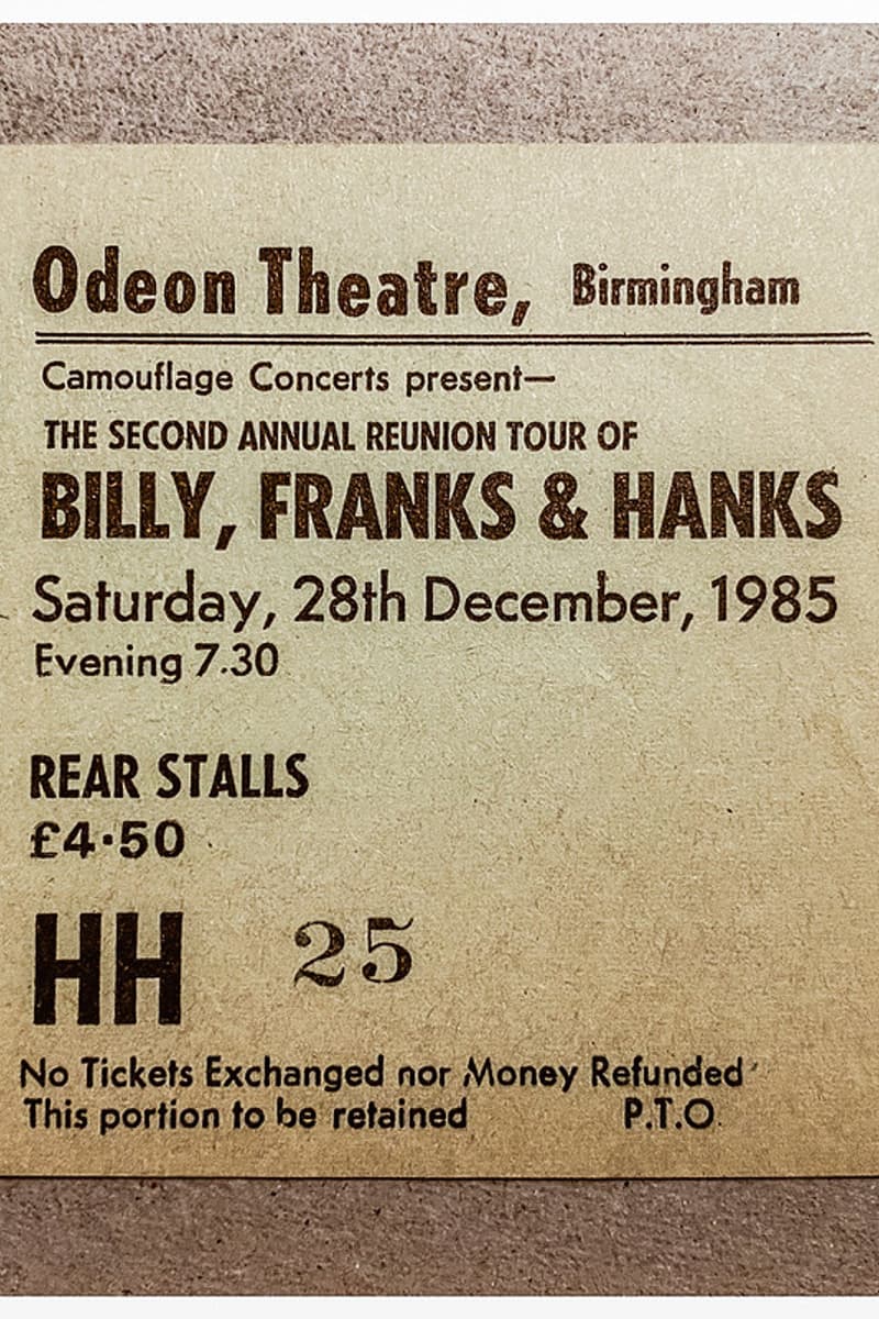 Billy, Franks & Hanks - at Odeon Theatre - Birmingham - Dec 28, 1985