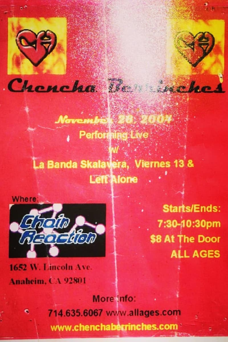 Chencha Berrinches, Viernes 13, La Banda Skalavera, Left Alone - at Chain Reaction - Anaheim, CA - Nov 28, 2004