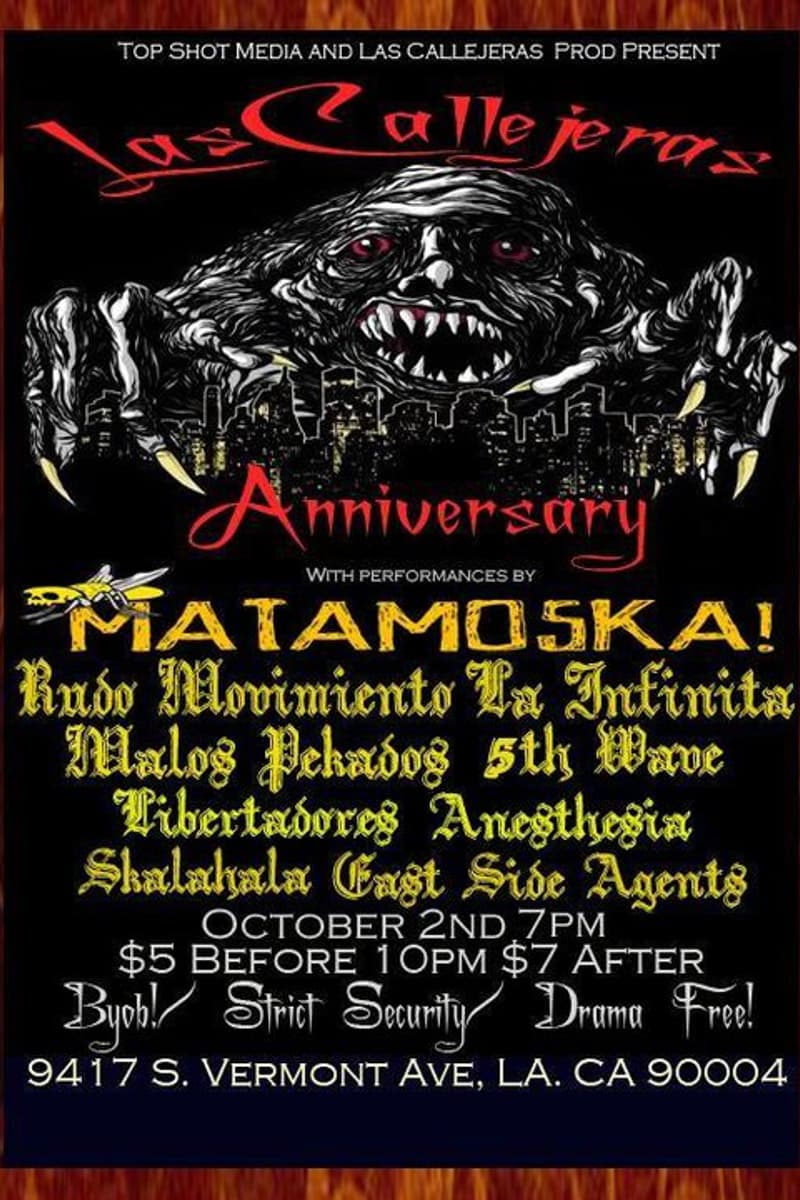 Rudo Movimiento La Infinita, Libertadores, Matamoska!, East Side Agents, Malos Pekados - Los Angeles, CA - Oct 2, 2013