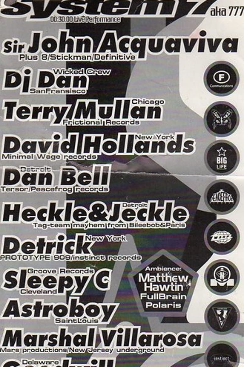 Terry Mullan, Laurent Garnier, Phantom 45, System 7, Jimi - Dayton, OH - Jul 3, 1995