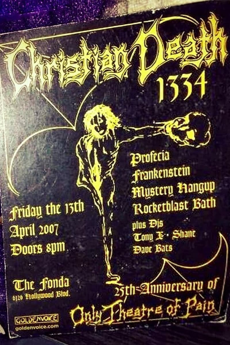 Mystery Hangup, Shane (DJ), Tony E (DJ), Christian Death, Frankenstein - at The Fonda - Hollywood, CA - Apr 13, 2007