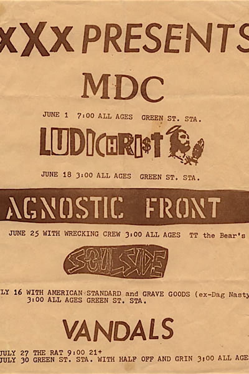 Ludichrist, Grin, American Standard, Vandals, MDC - at Green St. Sta. / TT the Bear's / The Rat - Boston, MA