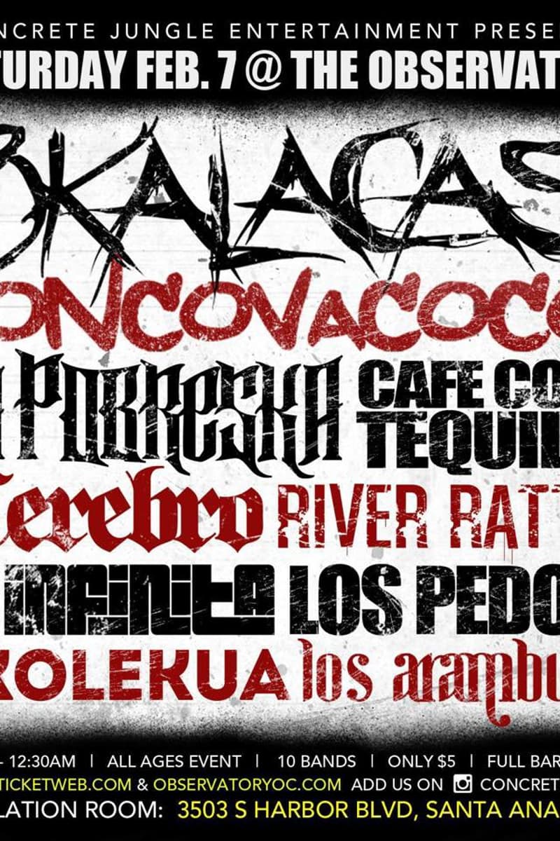Los Arambula, La Menita, Cerebro, Ronco Vacoco, Los Pedos - at The Observatory - Constellation Room - Santa Ana, CA - Feb 7, 2015