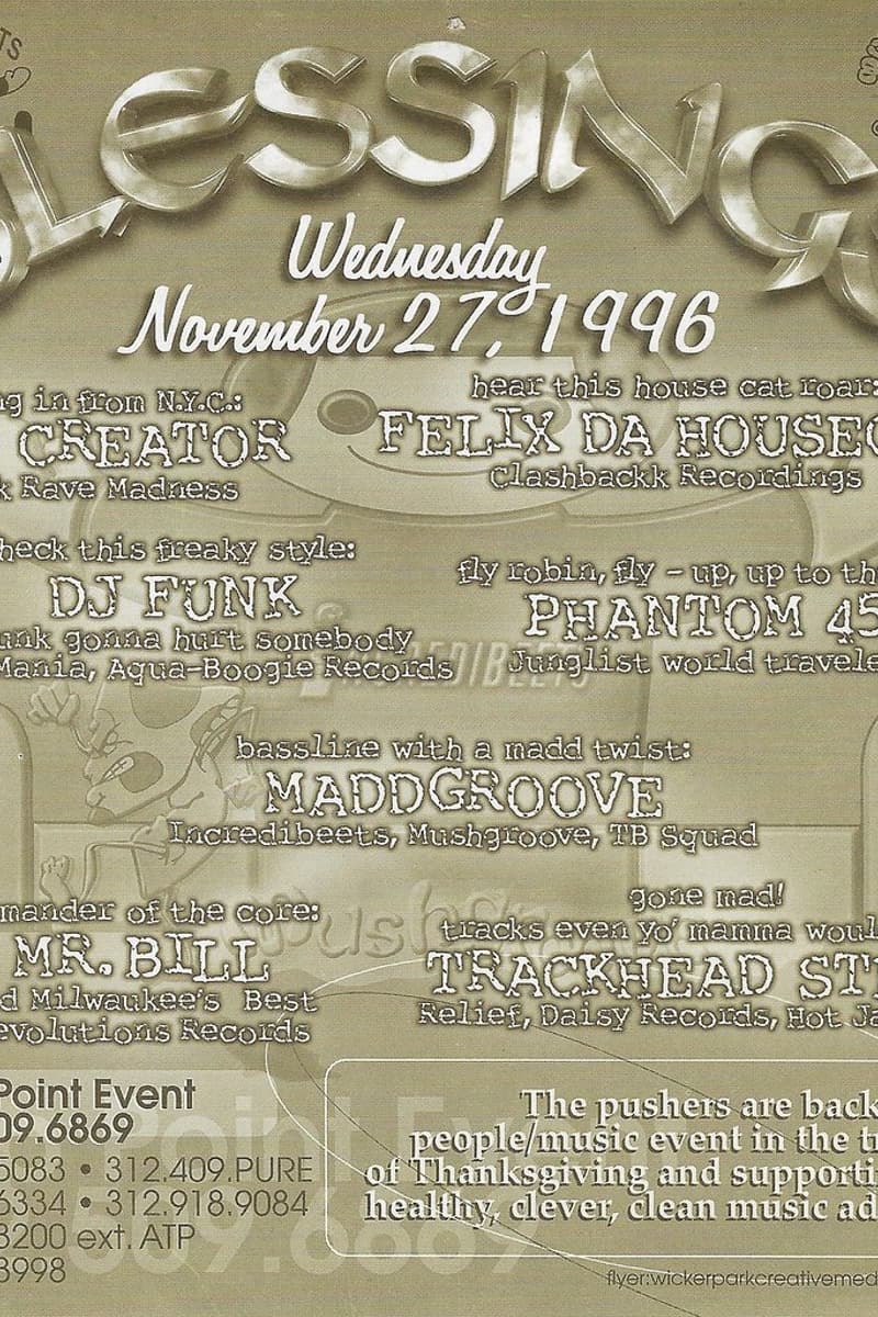 Phantom 45, The Creator, Trackhead Steve, Felix Da Housecat, Mr. Bill - at Map Point Event - Chicago, IL - Nov 27, 1996