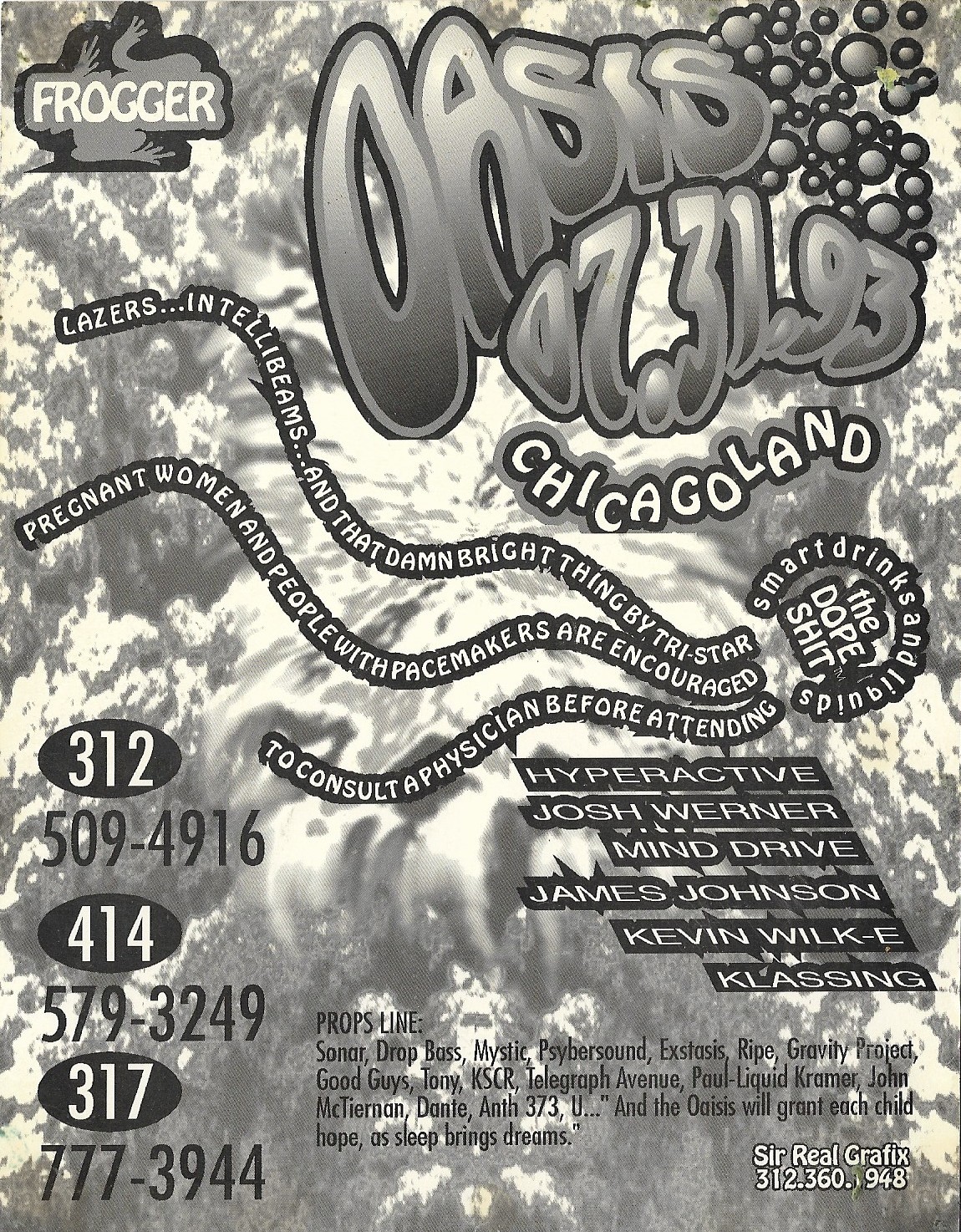 James Johnson, Josh Werner, Klassing, Hyperactive, Mind Drive - at Oasis - Chicagoland, IL - Jul 3, 1993